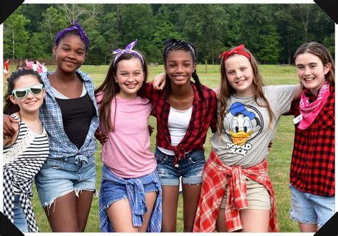 Camp Girls Group Of Summer Camp Girls