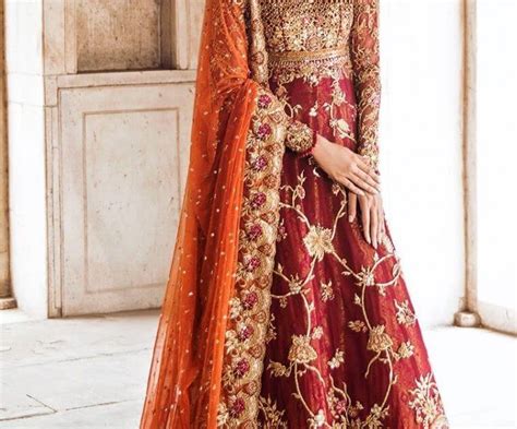 deep red pakistani bridal gown maala by tena durrani