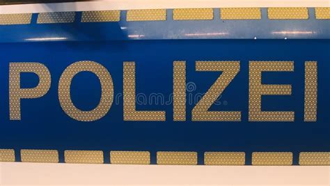 Police Sign In White Letters On A Police Car Stock Image Image Of