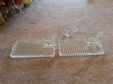 Vintage Imperial Candlewick Hobnail Glass Sandwich Tray With Matching