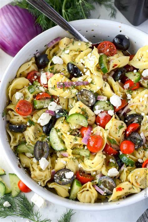I got this recipe off a package of pasta years ago, and like most of my recipes, i have adapted it to suit a low fat diet. Greek Tortellini Pasta Salad Recipe-Butter Your Biscuit