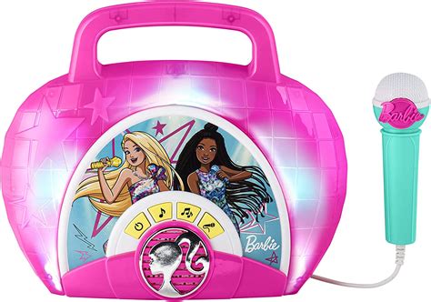 Ekids Barbie Sing Along Boom Box Speaker With Microphone