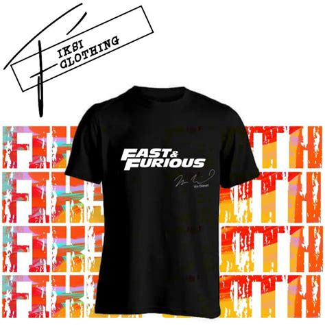Jual Tshirt Baju Kaos Fast And Furious Tanda Tangan Vin Diesel Fiksi