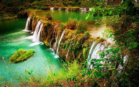 Hd Wallpaper Beautiful Scenery Waterfall Rongcheng City Chashan
