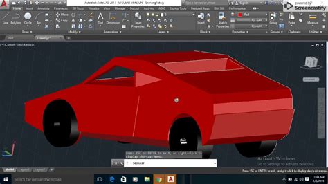 Autocad Tutorial Design A 3d Car Modling In Autocad Youtube