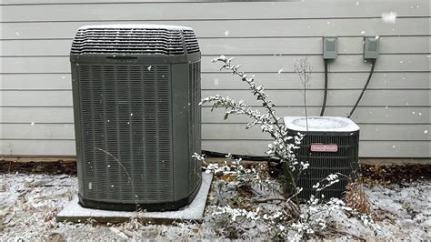 Trane Xl16i And Goodman Air Conditioners In The Snow Youtube