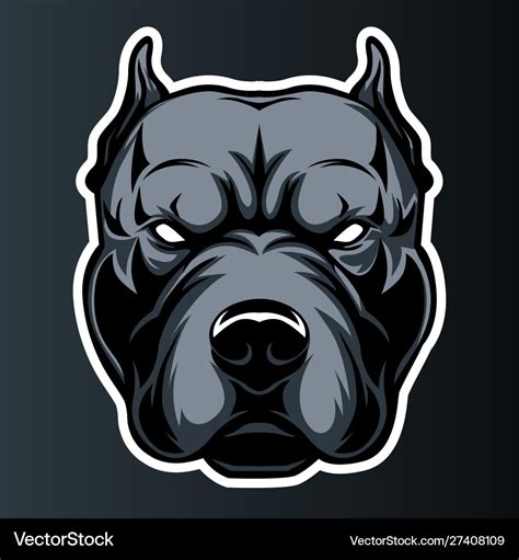 Pitbull Dog Head Logo Icon 01 Royalty Free Vector Image