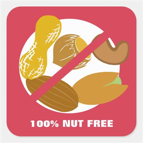 100 Nut Free Food Allergy Alert Stickers Zazzle