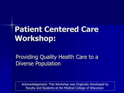 Ppt Patient Centered Care Workshop Powerpoint Presentation Free