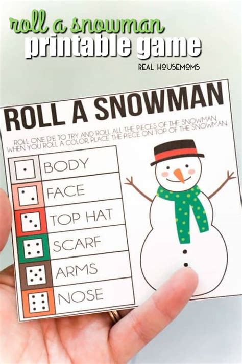 Roll A Snowman Printable Game ⋆ Real Housemoms