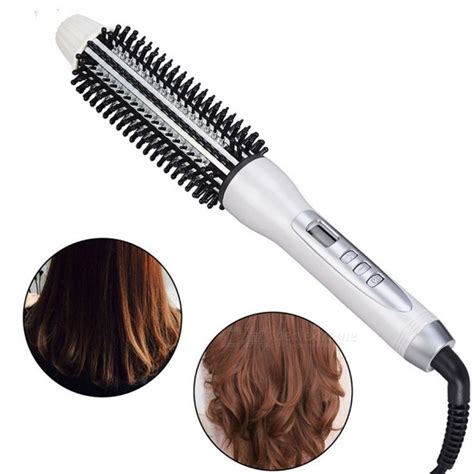 Looking for a guide on how to utilize a round brush to curl hair? Hair Curling Brush Roll LCD Display Fashion Styling Tool ...