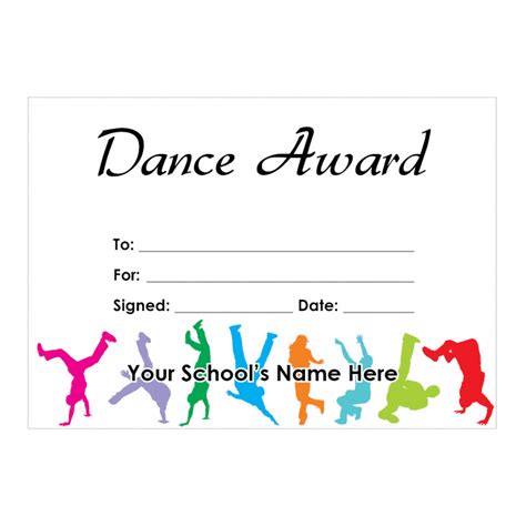 Dance Award Certificate Template Master Template