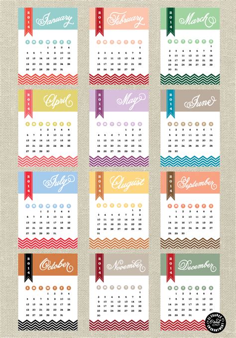 25 Elegant 12 Month Calendar Design Free Design