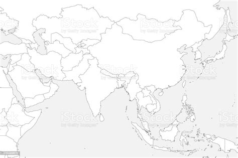 Leere Politische Karte Der Westlichen Südlichen Und östlichen Asien