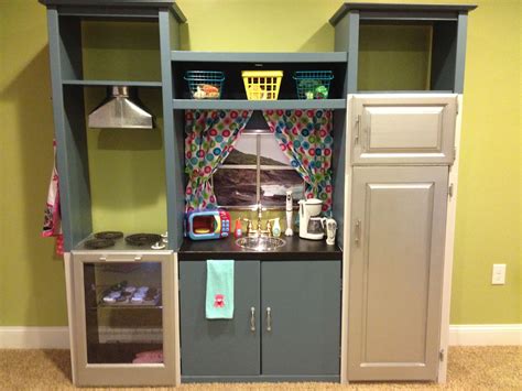 I thought this would be a quickie project—the first post is dated july 3. Repurposed entertainment center into kids play kitchen # ...