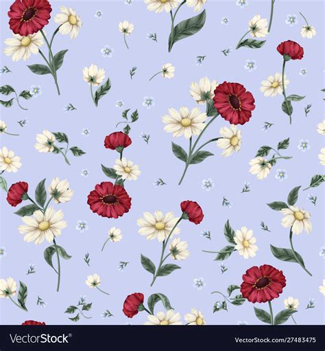 Seamless Floral Pattern With Ditsy Flowers Vector Image