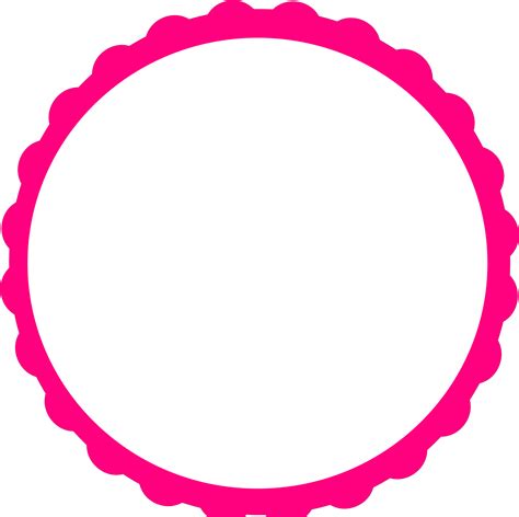 Scalloped Border Clipart - Circle Cute Frame Vector - Png Download png image