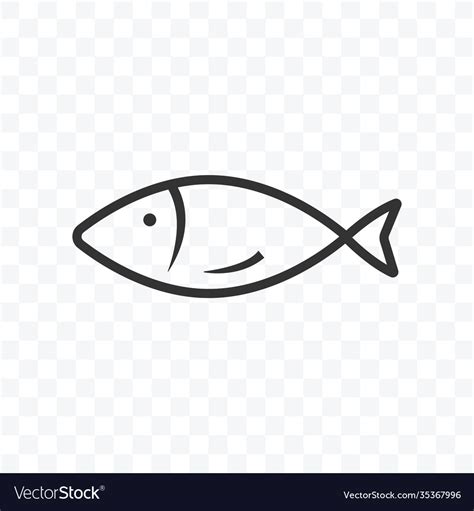 Fish Icon Simple Flat Design Isolated Royalty Free Vector