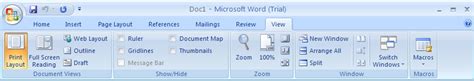 Word 2007 View Modes Document View Editing Microsoft Office Word