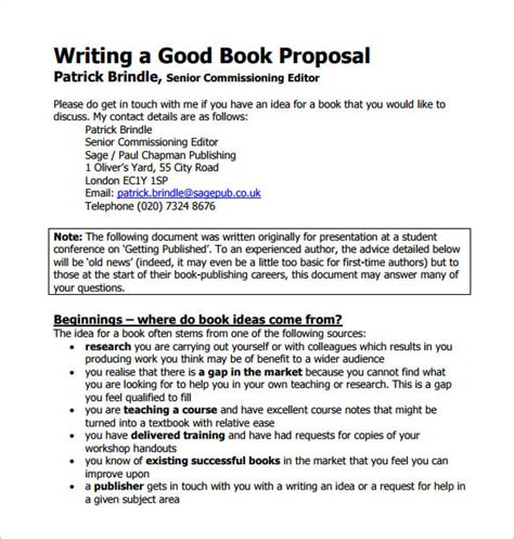 11 Book Proposal Templates Free Word Excel And Pdf Formats Samples
