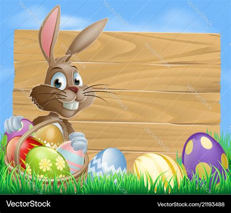 Easter Bunny Background Sign Royalty Free Vector Image