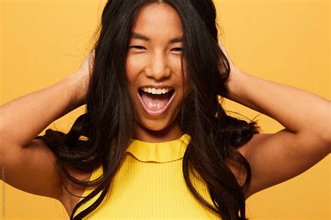 Happy Asian Woman Portrait By Stocksy Contributor Ohlamour Studio