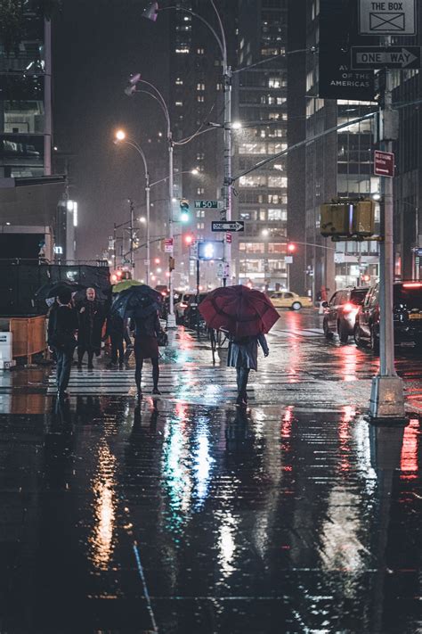 People Walking On Street During Nighttime Photo Free Ny Image On Unsplash