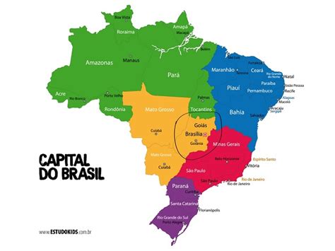 Mapa Do Brasil Com Estados E Capitais