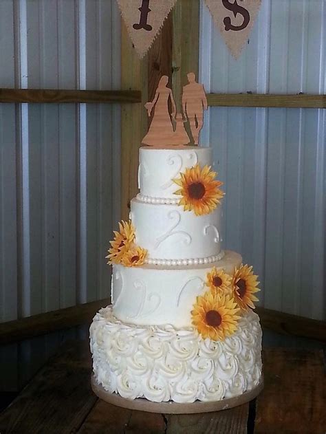Check spelling or type a new query. Buttercream Wedding Cake with Gumpaste Sunflowers - cake ...