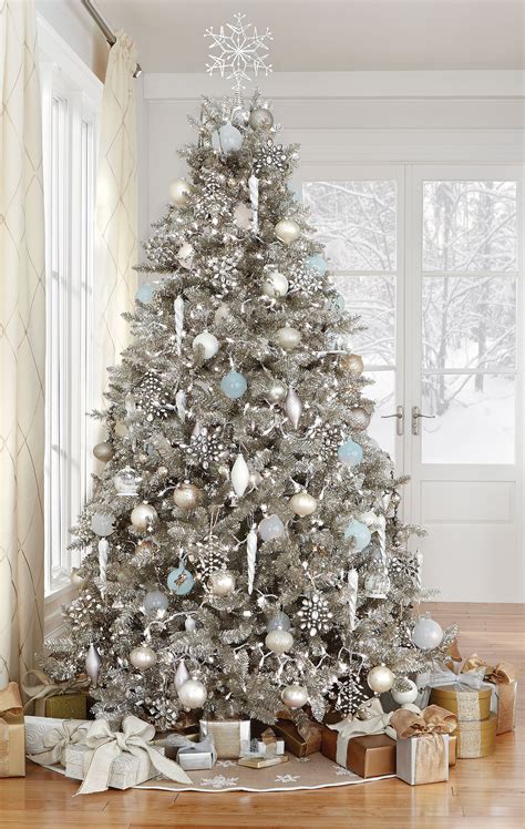 Christmas Trees Decorated Silver