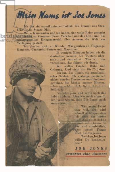 World War 2 Allied Propaganda Leaflet For German Soldiers