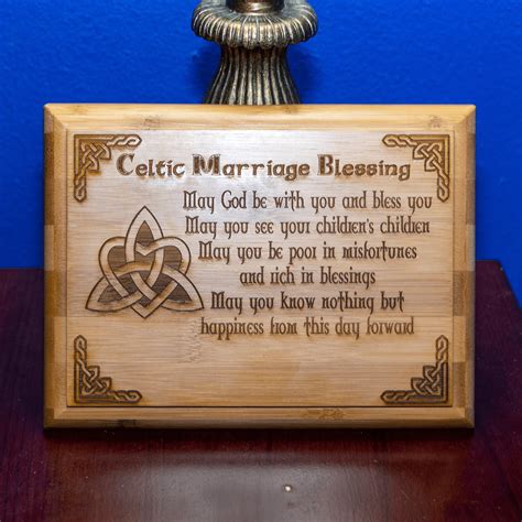 Celtic Irish Marriage Blessing Plaque With Celtic Knot Heart Etsy