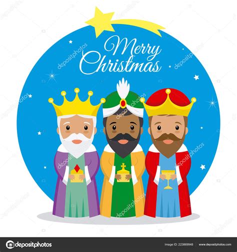 Three Wise Men Christmas Card — Stock Vector © Sbego 223869948