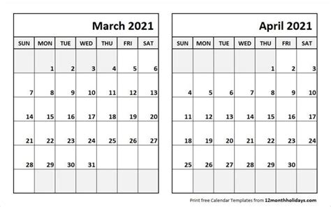 March April May 2021 Calendar Free Printable Calendar Monthly