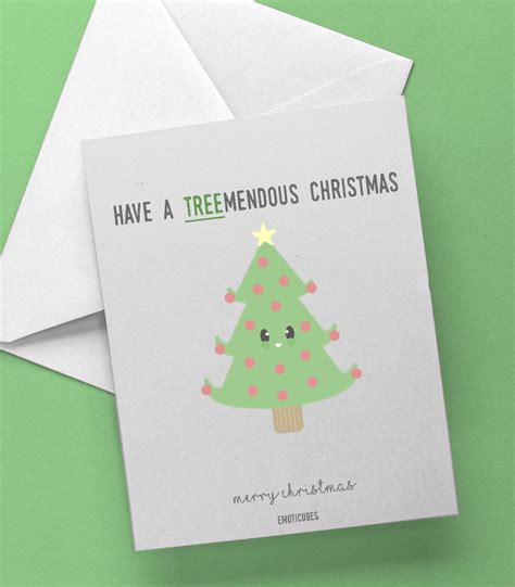 Funny Christmas Card Have A Treemendous Christmas Pun Joke