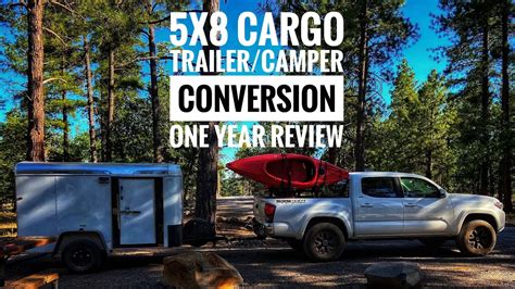 🇺🇸🇺🇸5x8 Cargo Trailer Camper Conversion 🇺🇸🇺🇸 One Year Review Camping