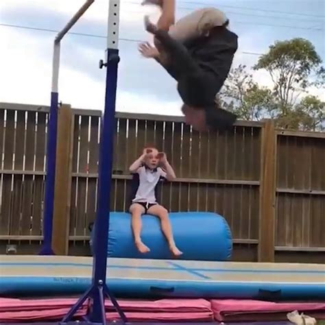 Dad Tries To Recreate Daughters Gymnastics This Dad Trying To