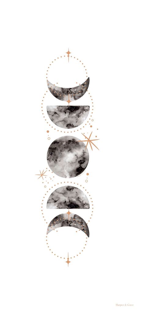Moon Phases Wall Art Celestial Poster Bohemian Poster Moon Etsy In
