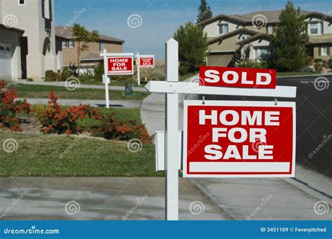 Home For Sale Signs And One Sold Stock Image Image Of Banking Buyer