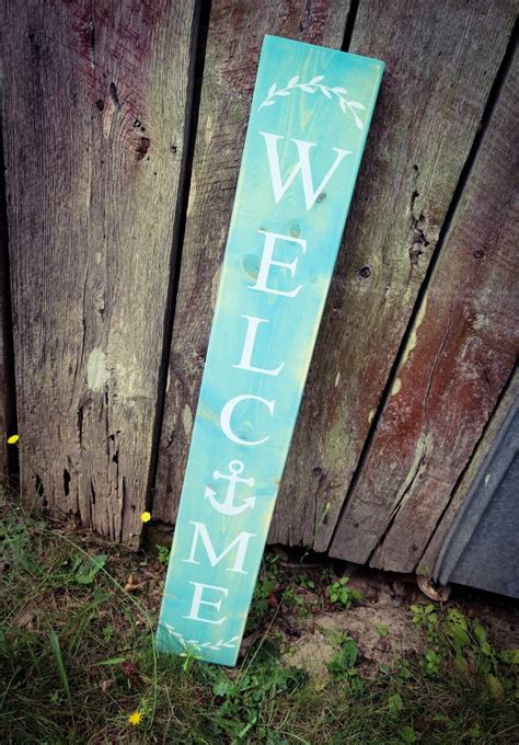 Farmhouse Welcome Anchor Sign 2345 Feet Lengths Wooden Rustic