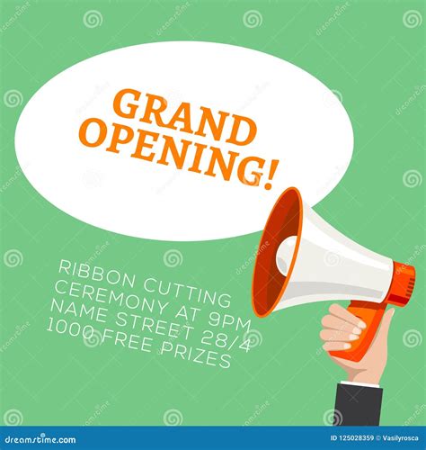 Grand Opening Flyer Banner Template Marketing Business Concept With