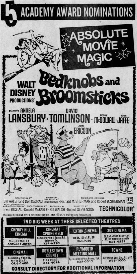 Ad For Walt Disneys Bedknobs And Broomsticks Starring Angela