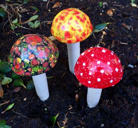 Three Hand Crafted Ceramic Mushrooms Fabulous Fungi Handmade Etsy