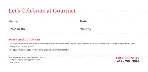 Restaurant Food Coupon Template In Psd Word Publisher Illustrator