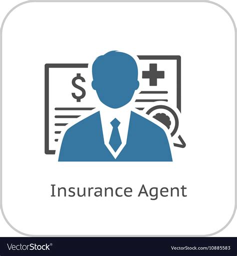 Insurance Agent Icon Flat Design Royalty Free Vector Image