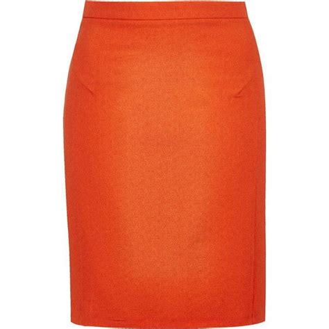 Topshop Zip Back Crepe Pencil Skirt 14 Liked On Polyvore Featuring