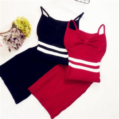 women knitted dress 2018 autumn winter new v neck sexy thin strap dress sheath elegant female