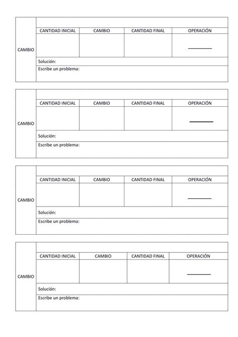 Problemas Cambio 123 Y 4 Worksheet Live Worksheets