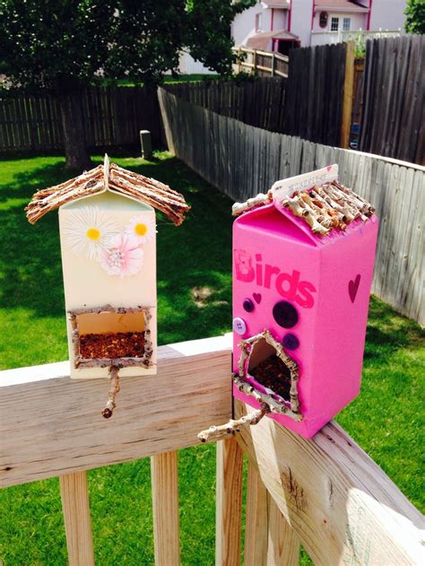We want to be your gourd supplier! Milk carton bird feeders. All from junk hanging around the ...