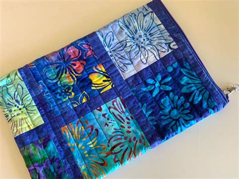 Quilted Case For Macbook Air Handmade Batik Fabric Laptop Etsy